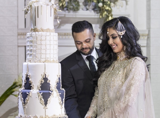 cutting the cake