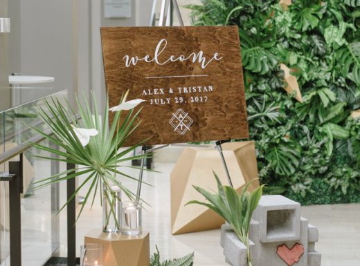 wedding floral arrangement green wall reception (2)